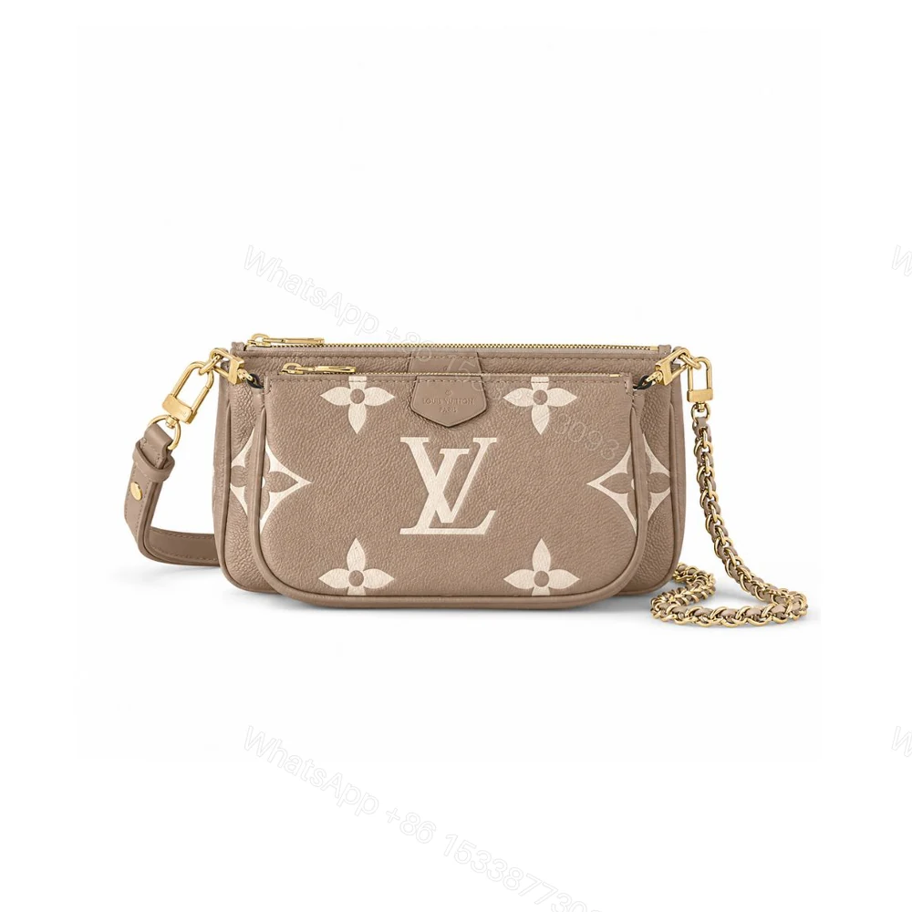 Louis Vuitton Multi Pochette Accessoires Monogram Empreinte Greige 25Cm — view 1