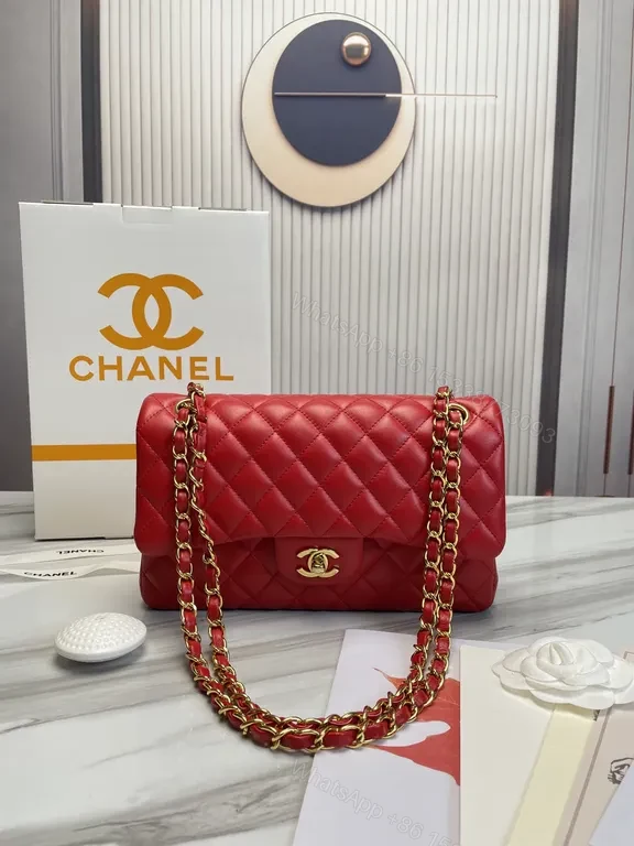 Red Quilted Flap Bag - Chanel-Inspired Luxury Compact Satchel — view 1