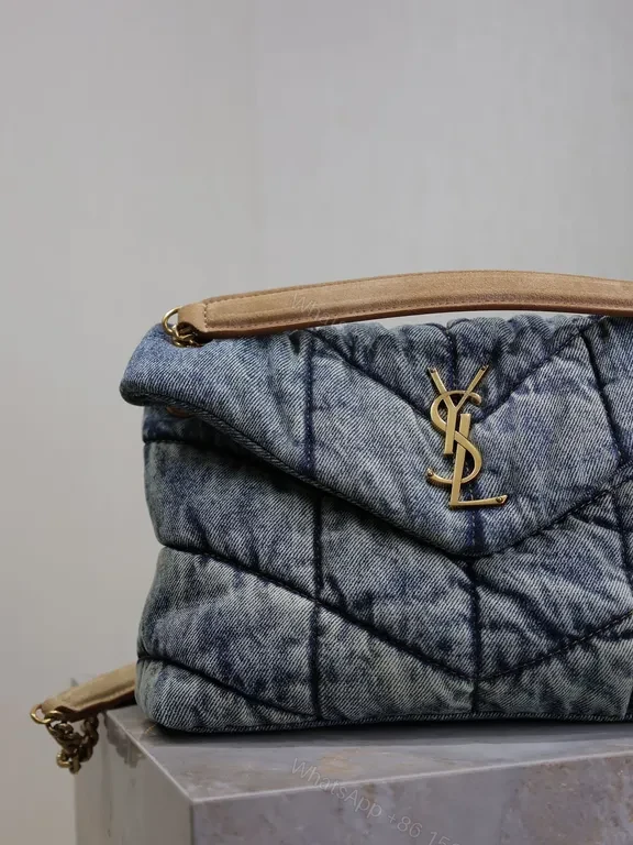 View 6 of Quilted Denim YSL-Inspired Shoulder Bag: Everyday Luxury