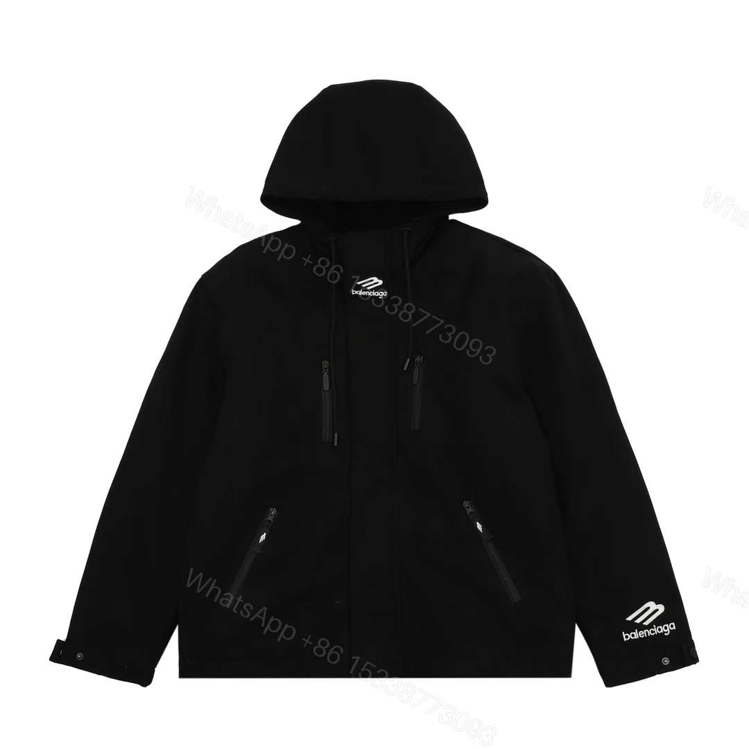 Balenciaga高仿連帽防風外套 黑色機能風設計都會實穿款 — view 1
