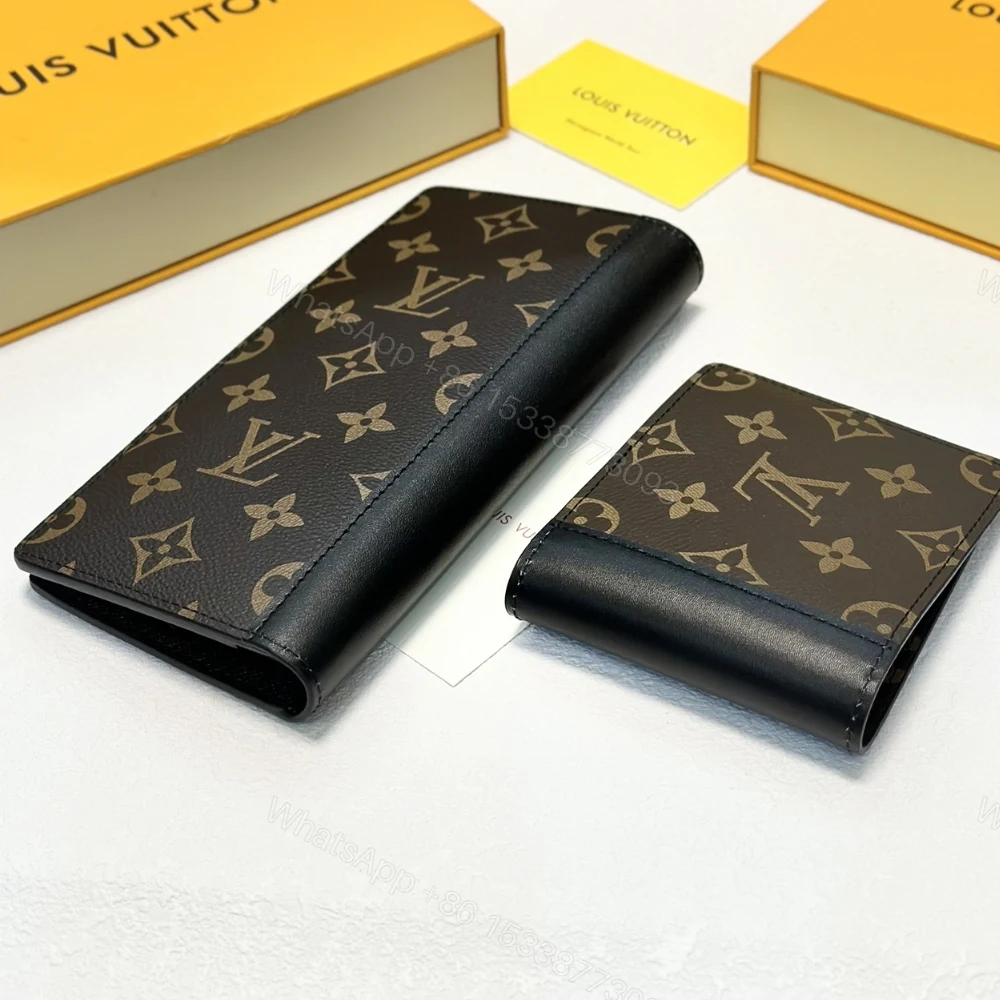 View 4 of LOUIS VUITTON BRAZZA WALLET MONOGRAM MACASSAR BROWN 19CM M69410
