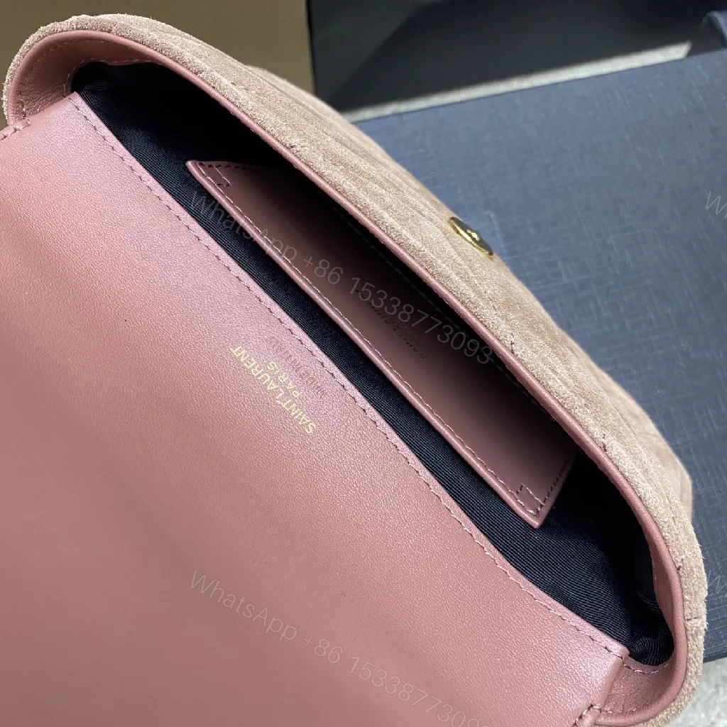 View 2 of Velvet Chevron Crossbody Bag: Blush, Gold Hardware, Chic Style