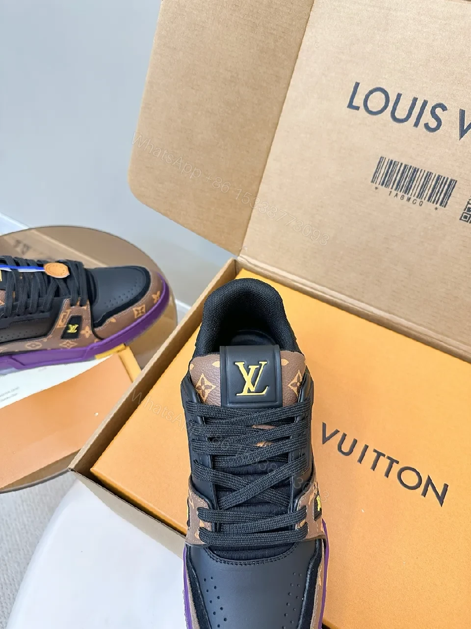 View 5 of Statement-Inspired Luxury Sneakers with Monogram Details