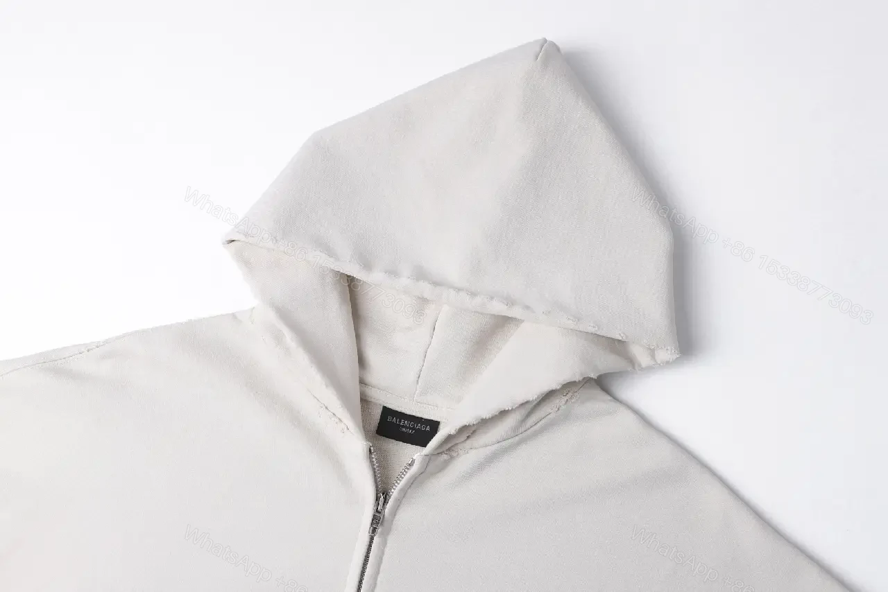 View 2 of Serene Off-White Stone Hoodie Jacket: Minimal, Luxe, Modern