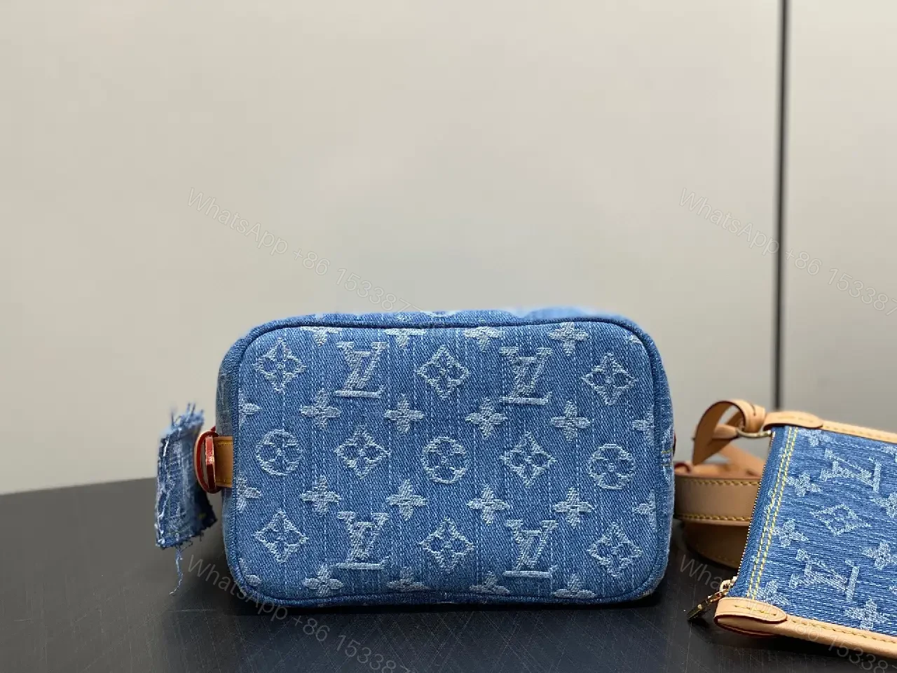 View 4 of Denim Monogram Mini Satchel: Modern Luxe, Day-to-Night