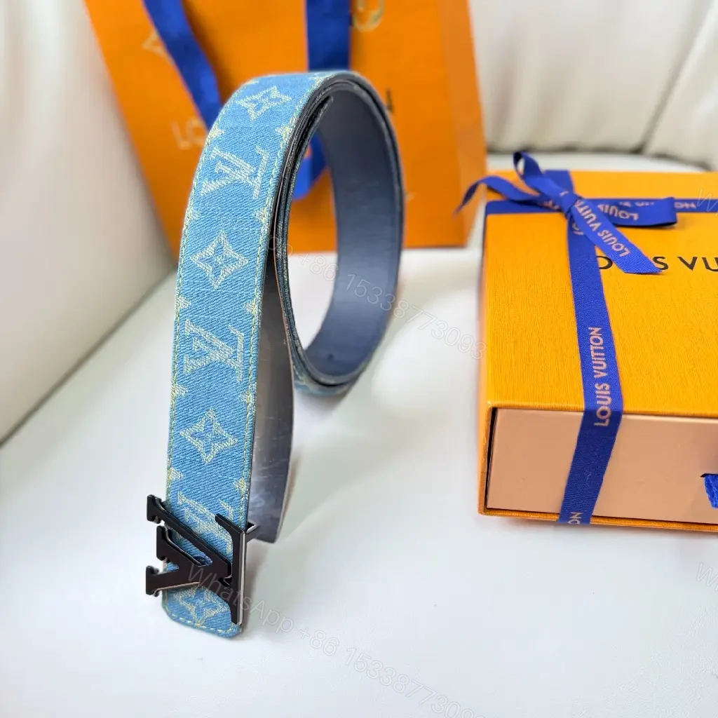 View 7 of Denim-Effect LV Belt: Monogram, Signature Hardware, Luxe Style