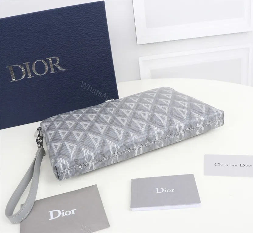 View 4 of Grey Dior Oblique Clutch â€“ Luxe Crossbody/Clutch Bag