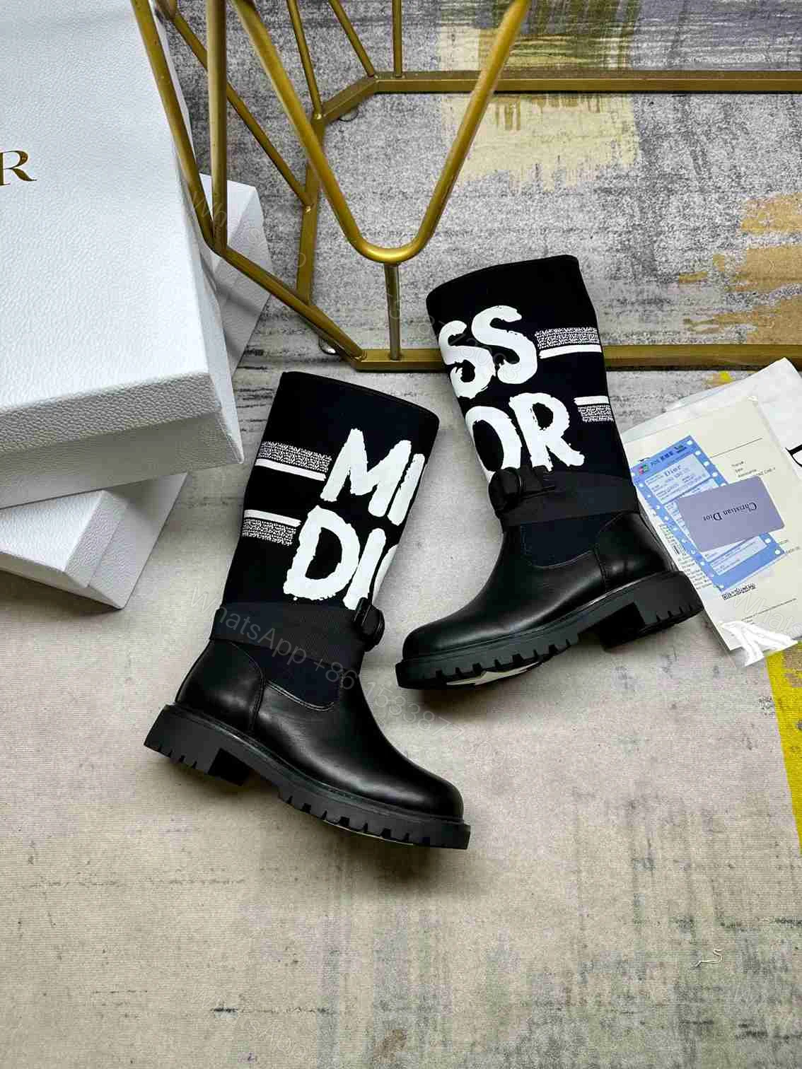 View 5 of DIOR D MAJOR BOOT WITH MISS DIOR PRINT BLACK KDI929CMV S17X