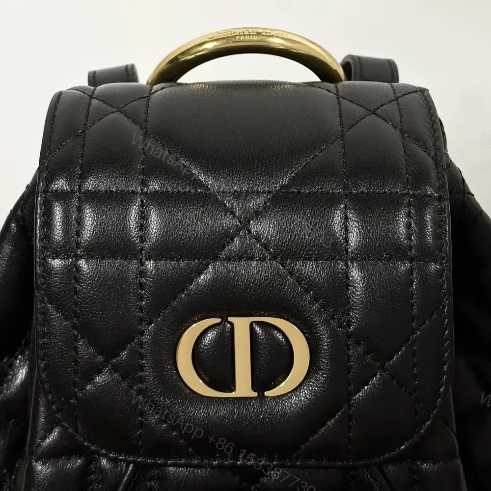 View 5 of 高仿Dior*Caro系列M6302M900小羊皮雙肩包黑色小號免檢版