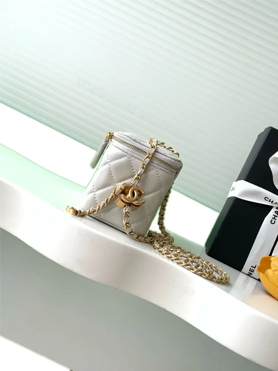View 2 of Quilted Crossbody: Luxury Silver-Tone Hardware, Compact Style
