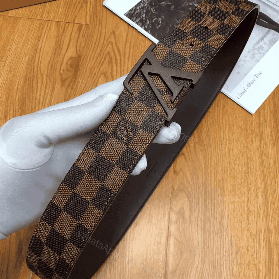 View 7 of LOUIS VUITTON DAMIER EBENE LV INITIALES BELT – B31