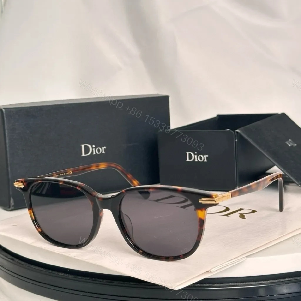 View 3 of White Frame Sunglasses: Dior Interior Logo, Ultra-Comfort Shades