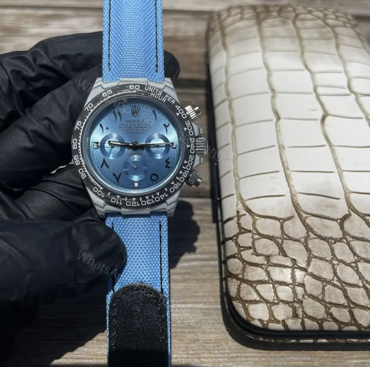 Rolex Daytona Ice Blue Arabic Dial Blue Fabric Strap Edition 40mm RLX-DAY-ICE-ARAB40-FAB — view 1