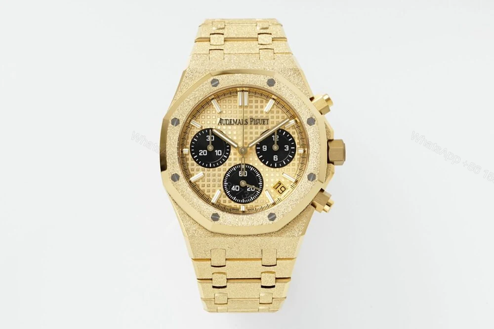 Royal Oak Chrono 26240BA Frosted 41mm YG/YG Gold/Black Dial APS SH4401 Super Clone — view 1