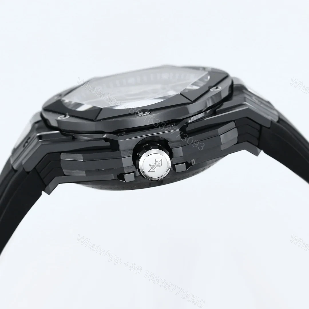 View 6 of Hublot Big Bang Sang Bleu Replica 45MM Premium Black Ceramic Rubber Strap Edition RG-HUBLOT-SANGBLEU-BLACK-45
