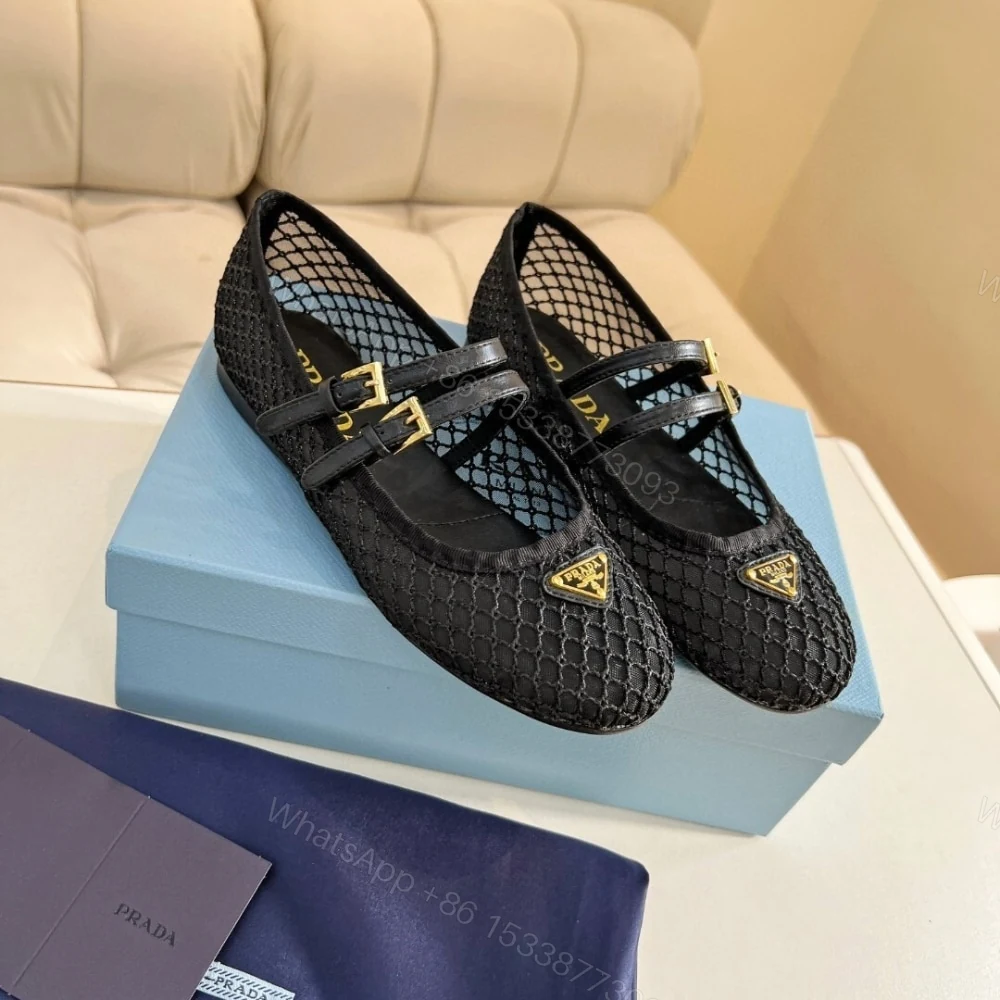 View 5 of PRADA MESH FABRIC BALLERINAS BLACK 1F915N 099 F0002 F 005