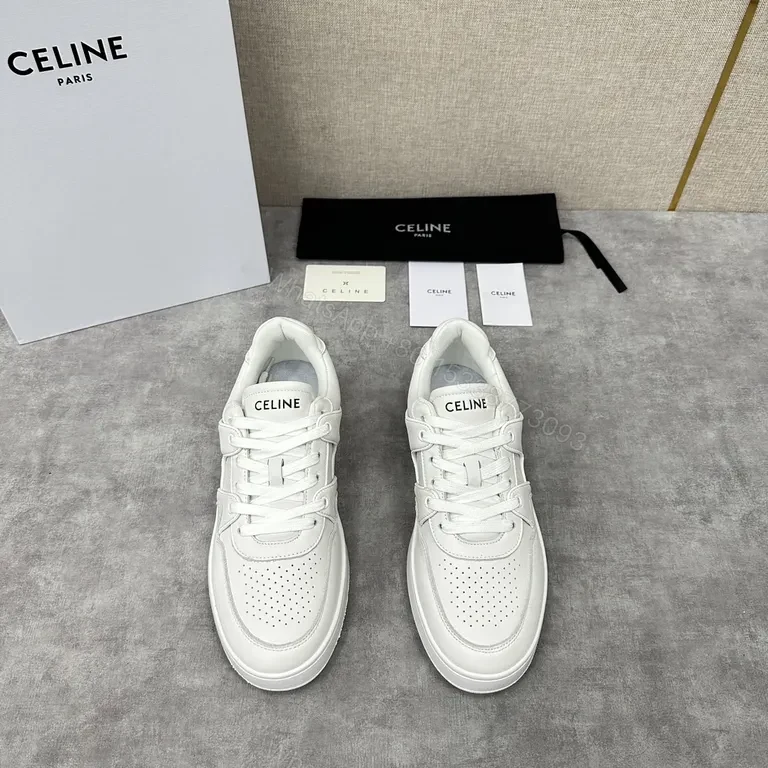View 3 of White Lace-Up Sneakers, Minimalist Comfort, CELINE-inspired Plan