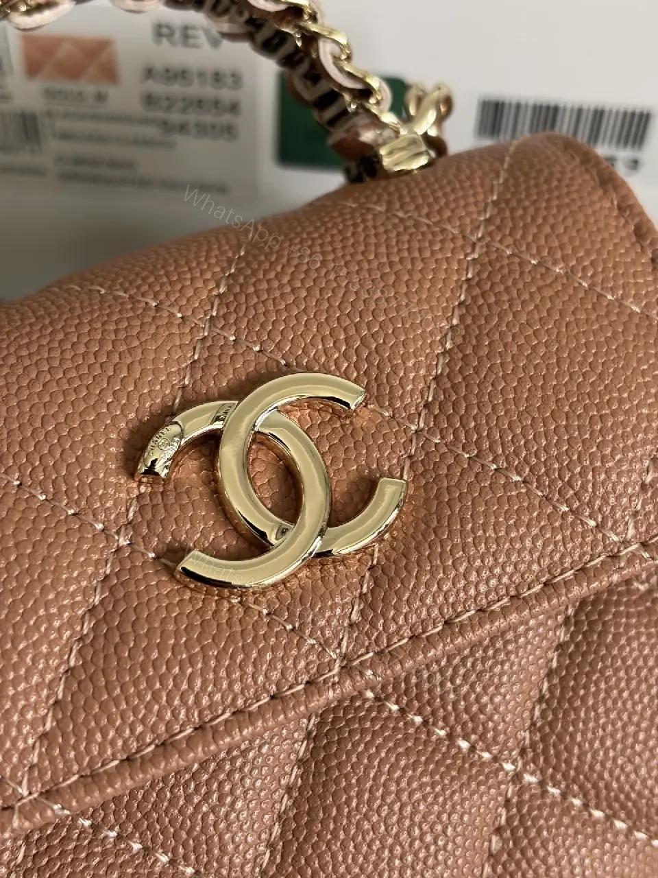 View 2 of Warm Quilted Mini Flap Bag, Chain-Shoulder, Luxe Texture