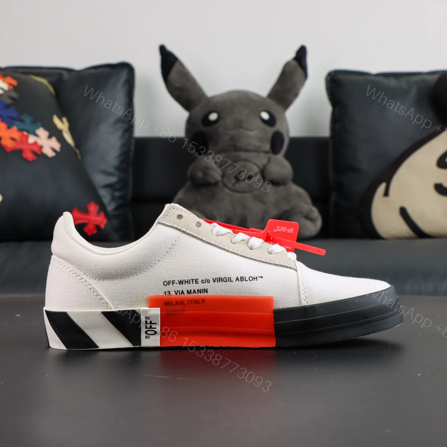 View 2 of Off White Low Vulcanised White Black