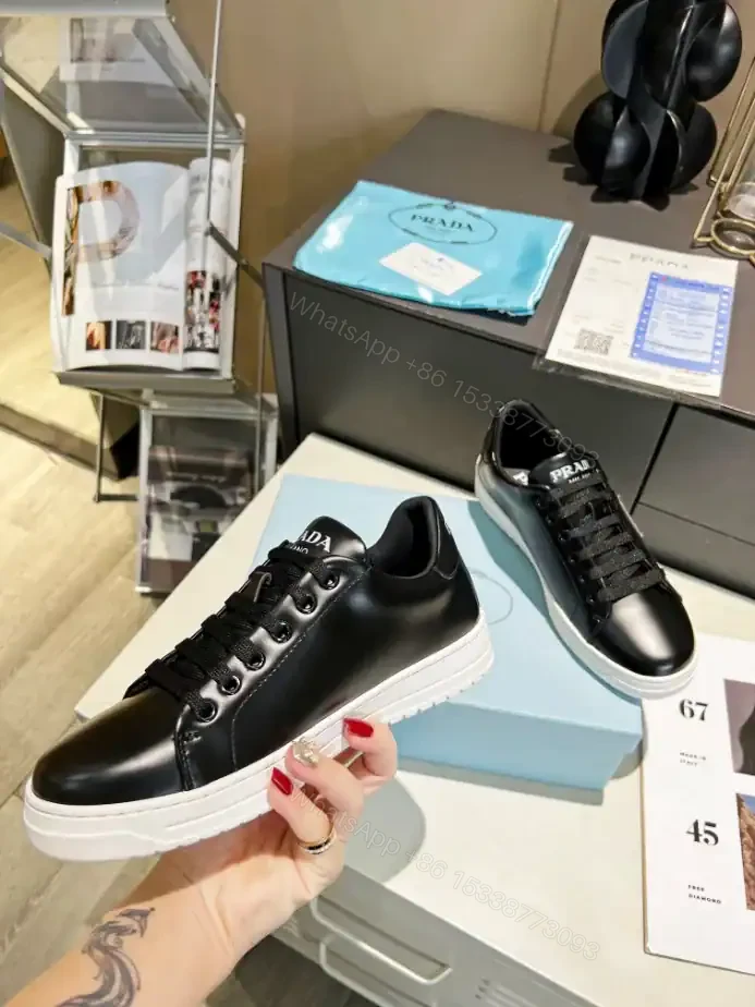 View 6 of PRADA DOWNTOWN BRUSHED LEATHER SNEAKERS – PRD036