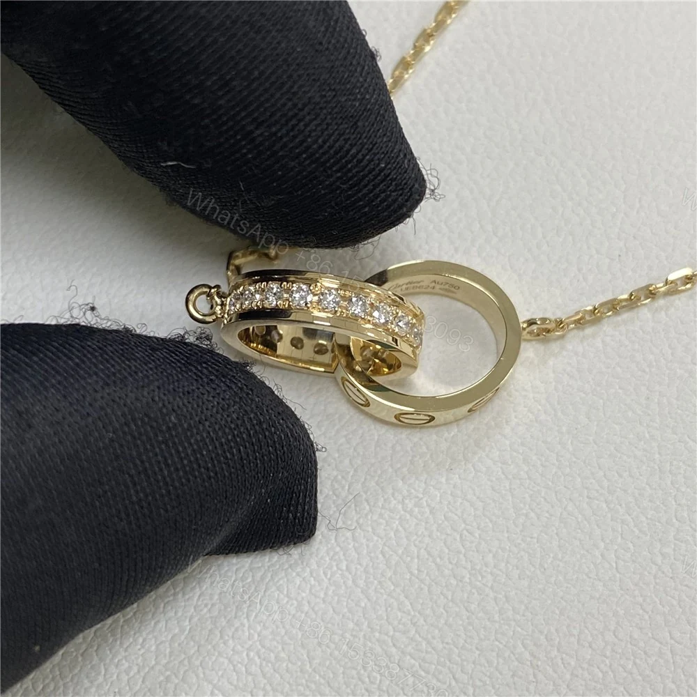 View 7 of Cartier Baby Love Necklace Pave Diamonds B7013800
