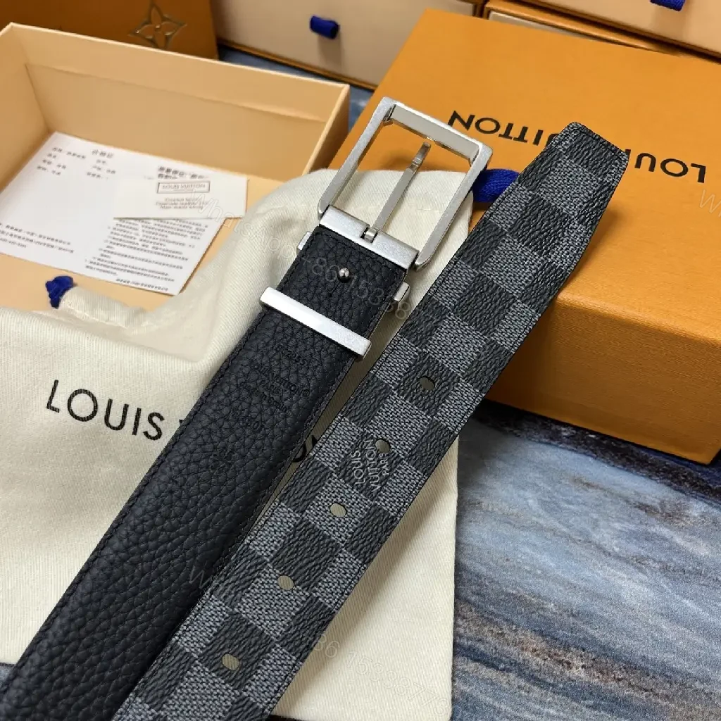 View 10 of Dual-Texture Leather Belt: Mono-Chic Checkerboard Accent Belt
