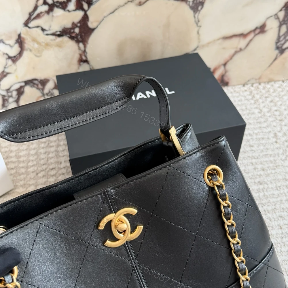 View 5 of Chanel 25A Hobo Bag Gold Tone Hardware Black 28Cm