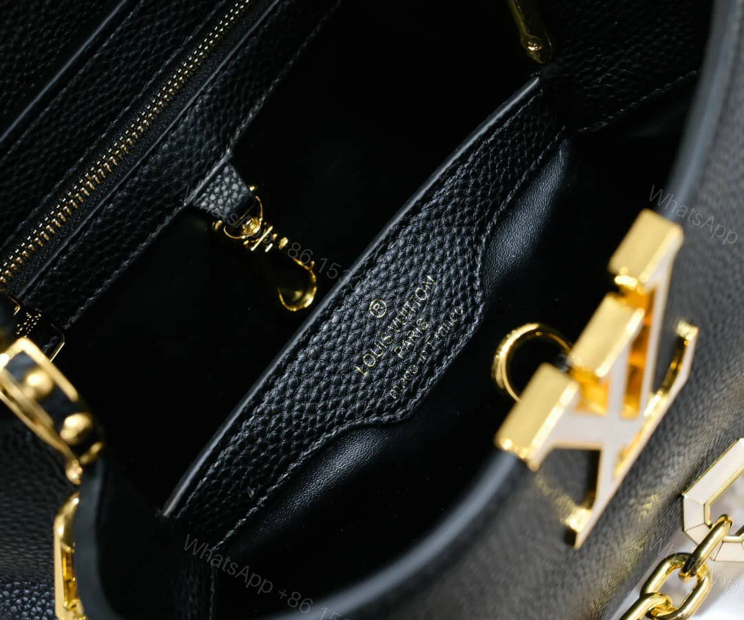 View 8 of LOUIS VUITTON CAPUCINES BB BAG WITH CHARM BLACK 27CM