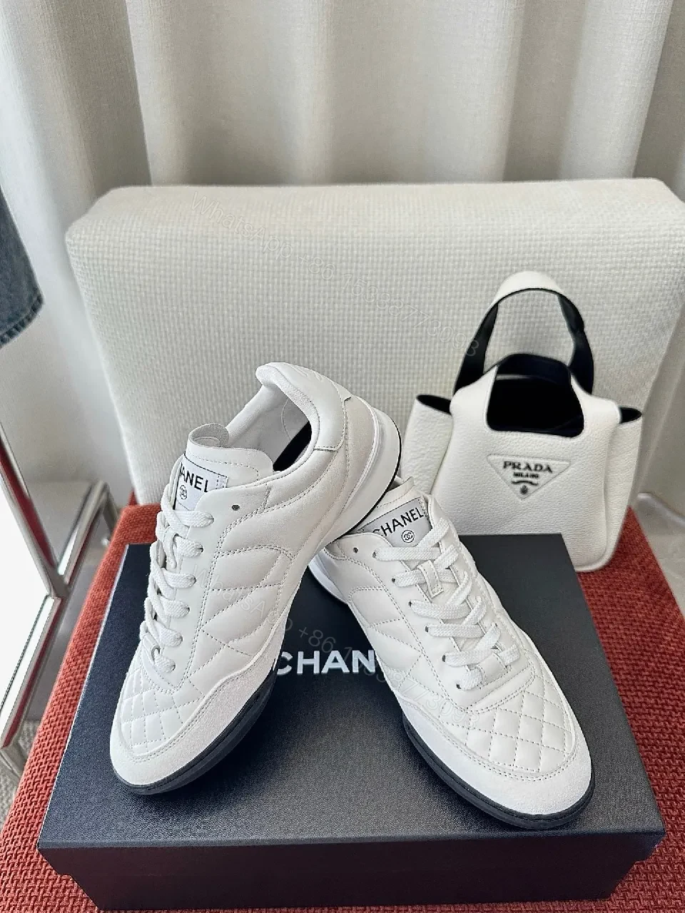 View 5 of Quilted White Luxury Sneaker: All-Day Comfort, Couture-Inspired