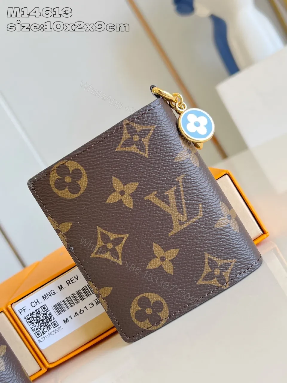 Compact Monogram Card Holder with Signature Charm — view 1