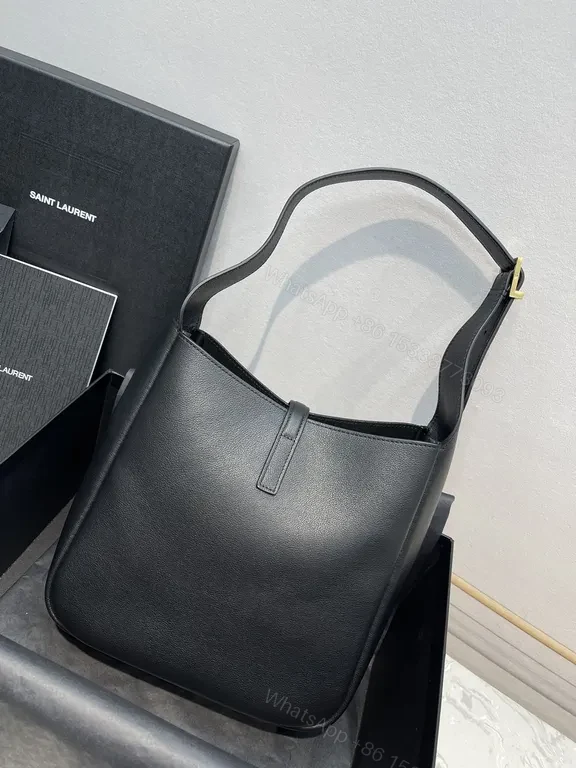 View 4 of Elegant Leather Tote with YSL Hardware: Everyday Luxury Tote