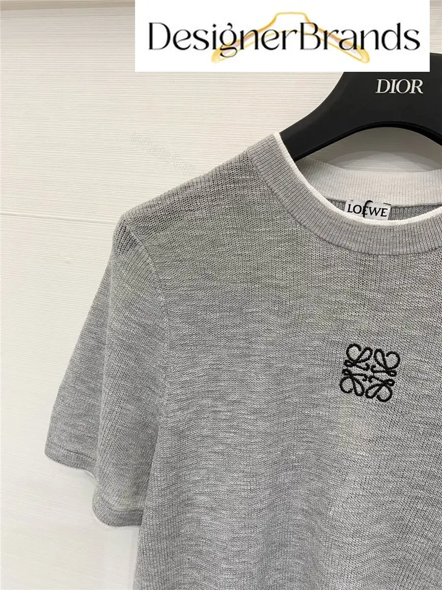 View 3 of Loewe Grey Knitted Short-Sleeve T-Shirt