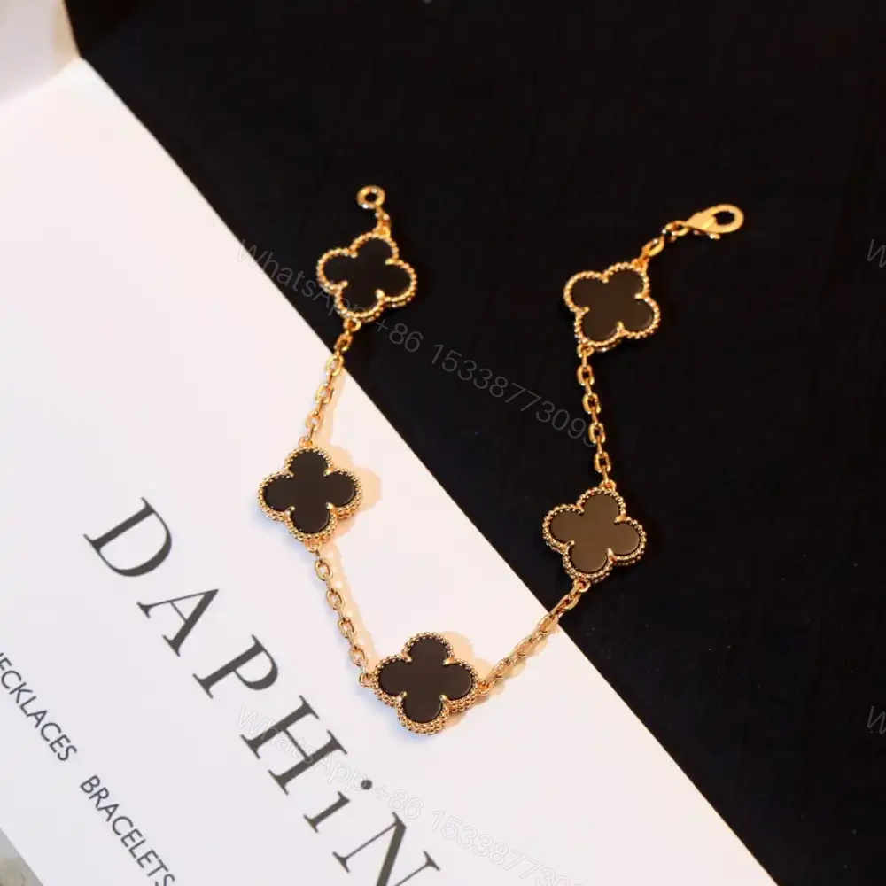 View 4 of 高仿首飾VanCleef&Arpels*RA41300黑瑪瑙黃金手鏈