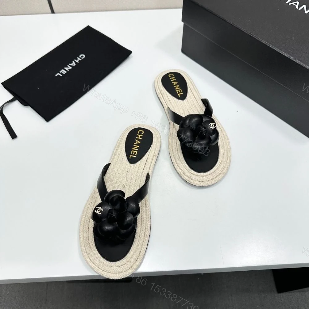 View 6 of Chanel Thong With Camellia Black