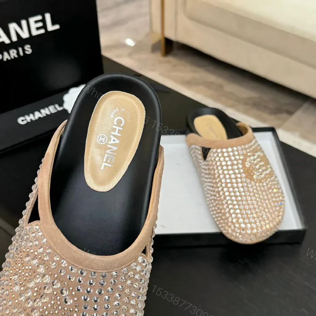 View 8 of Crystal-Embellished Slip-Ons: Suede Comfort, Luxe Sparkle, Everyday Glam