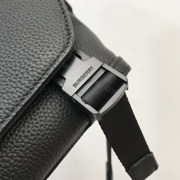 View 3 of Slim Black Pebbled Leather Crossbody: Hands-Free Sophistication