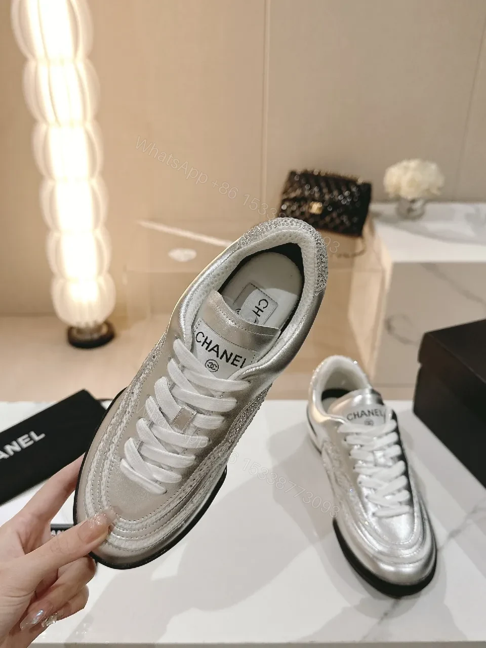 View 8 of Metallic Luxe High-Top Sneakers with All-Day Comfort