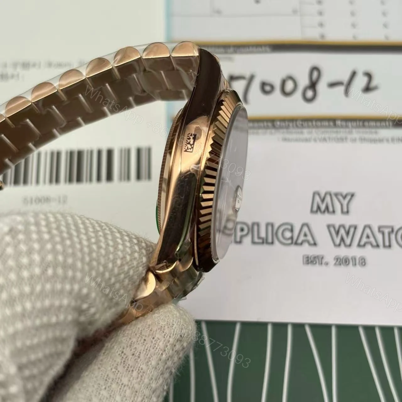 View 5 of Replica Rolex Day-Date 40 Black Smoke Dial