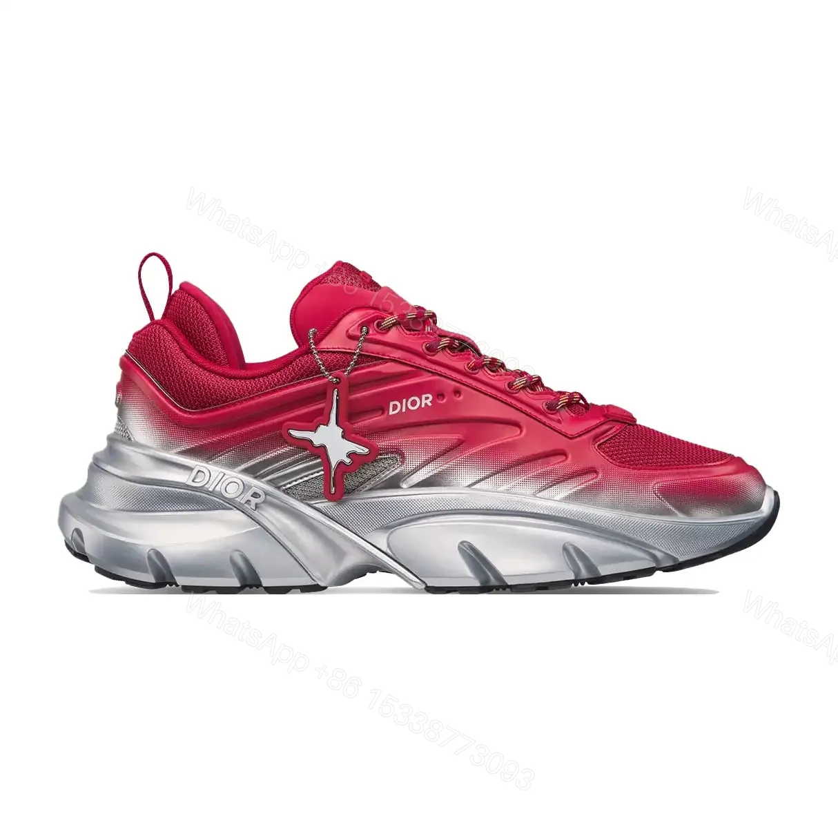 DIOR B44 BLADE SNEAKERS GRADIENT RED AND SILVER-TONE – CD209 — view 1