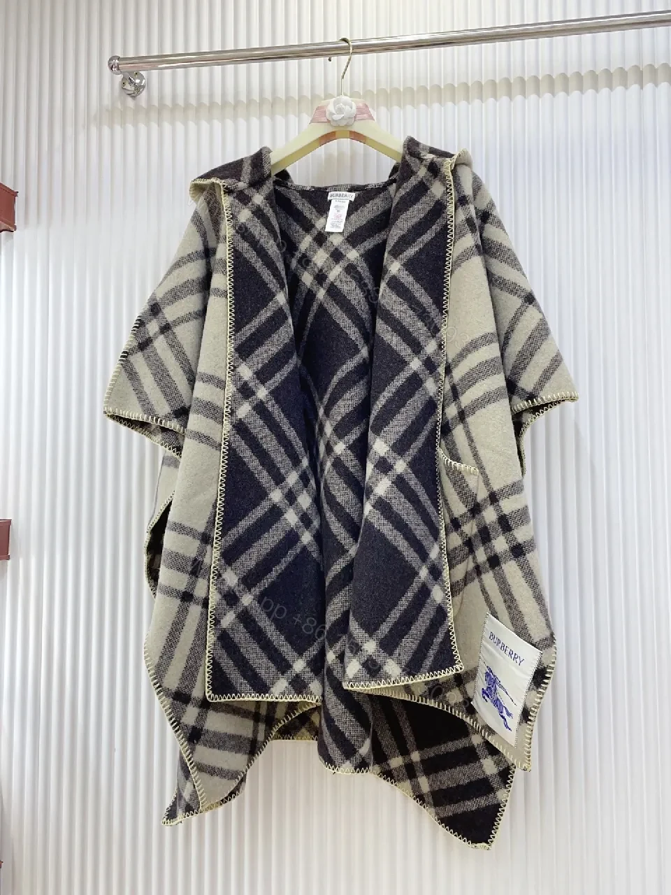 Colorful Warmth Cape: Plaid, Wool, Oversized, Comfortable Layering, Cape — view 1