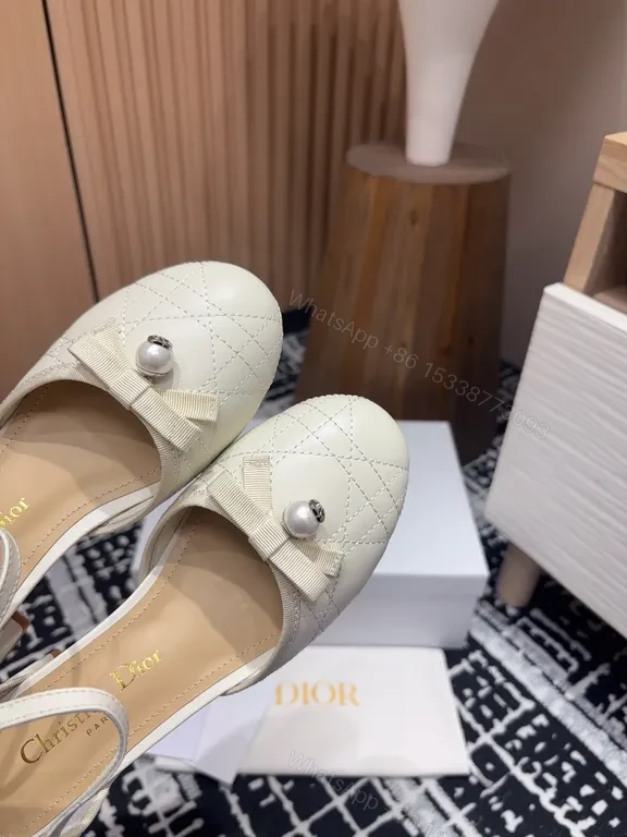 View 9 of Elegant Satin Heels: Dior-Detail Slingbacks, Ivory, Luxury Pumps