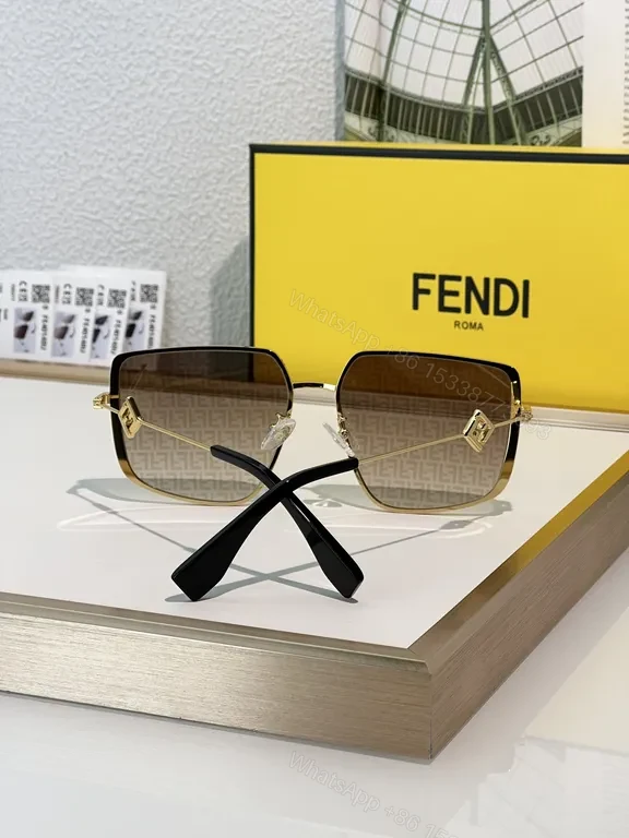 View 9 of Bold Pattern Luxury Sunglasses: Fendi-Inspired GoldFrames