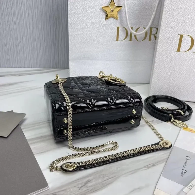 View 6 of Compact Luxe Handbag: Dior-Detail, Patent, Crossbody Ready