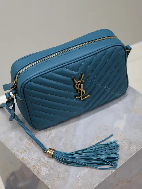 View 8 of Chic Teal Quilted Crossbody with Gold Hardware Bag