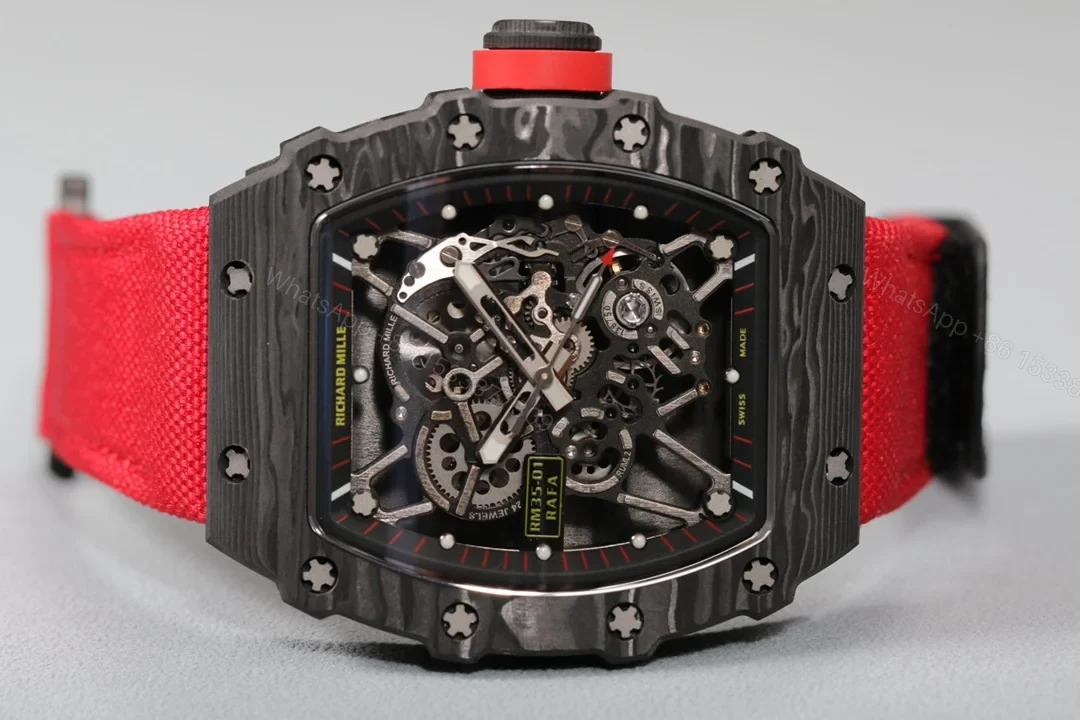 View 3 of Richard Mille RM35-01 NTPT Carbon Fiber RMUL3 White Gemstone Balance Suspension Watch RM35-01-NTPT-WGS3