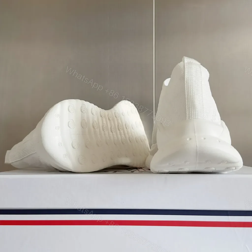 View 9 of White Knit Luxury Runner: Cushioned Comfort Sneaker