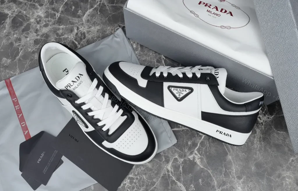 Monochrome Prada Leather Sneakers â€“ All-Day Comfort — view 1