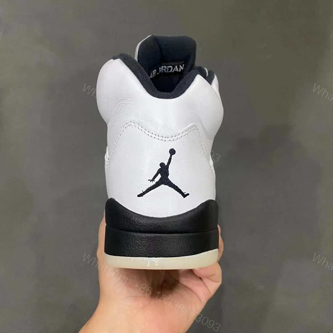 View 7 of Air Jordan 5 Retro White and Black Replica
