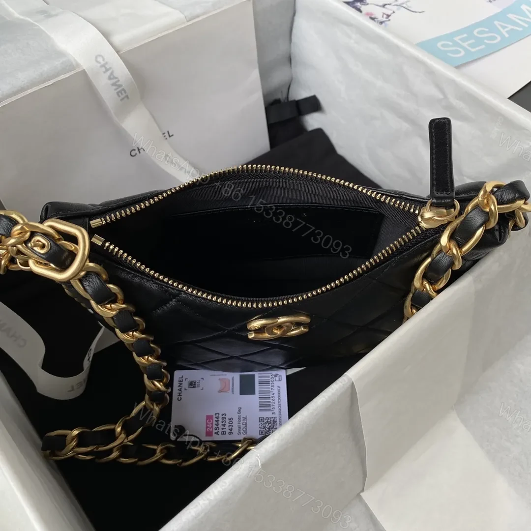 View 7 of Chanel 22K Hobo Bag Logo Chain Lambskin