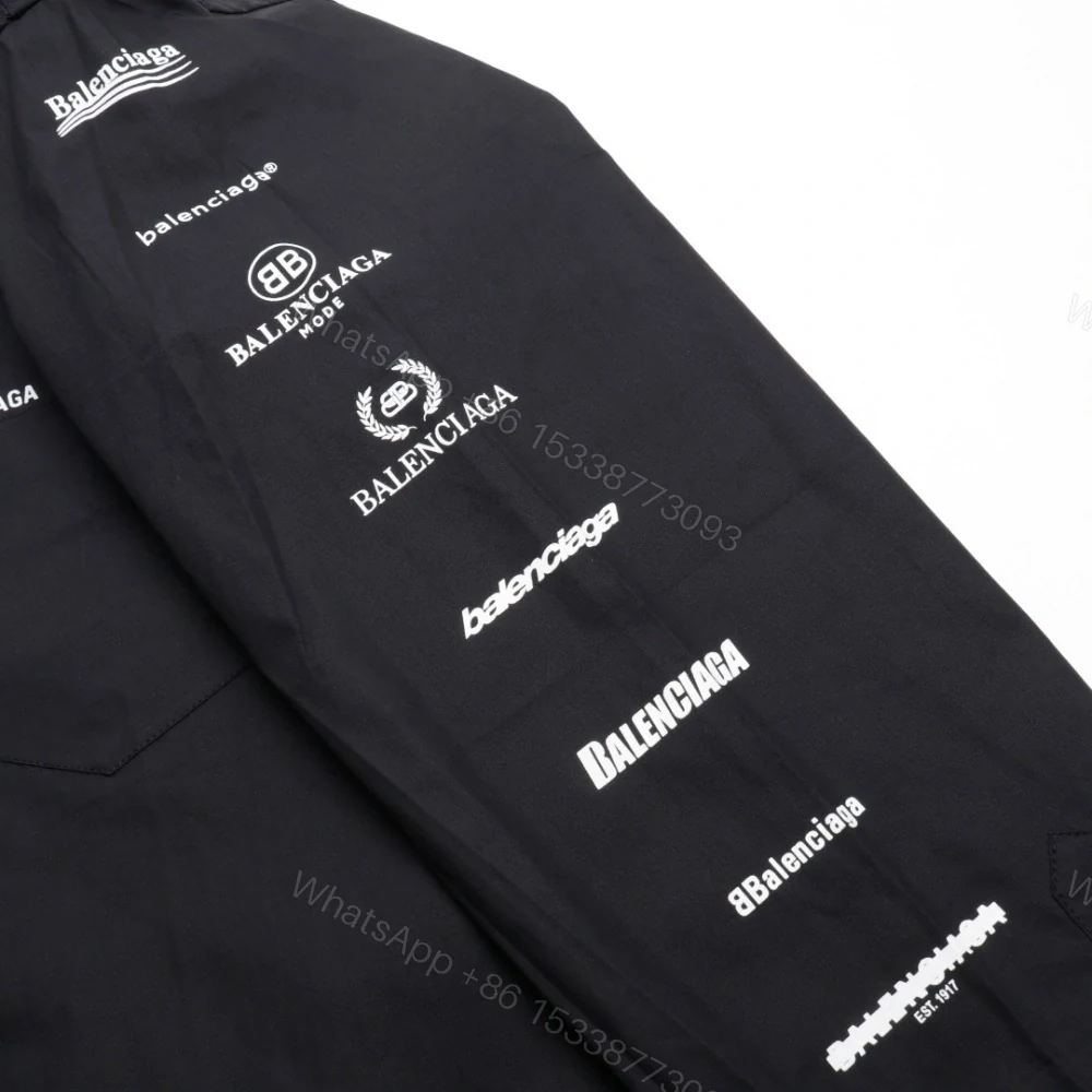 View 7 of 高仿Balenciaga*SS24系列725377歷代LOGO襯衫黑色